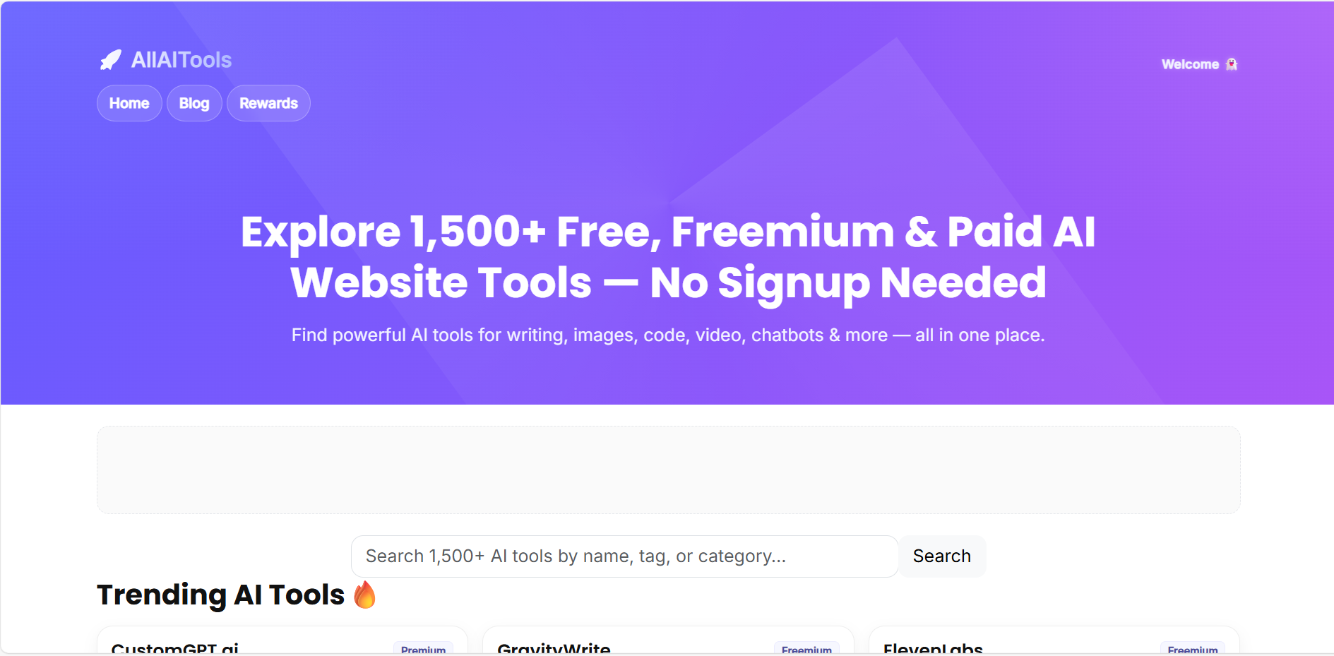 AllAITools - Main product screenshot demonstrating key features and user interface