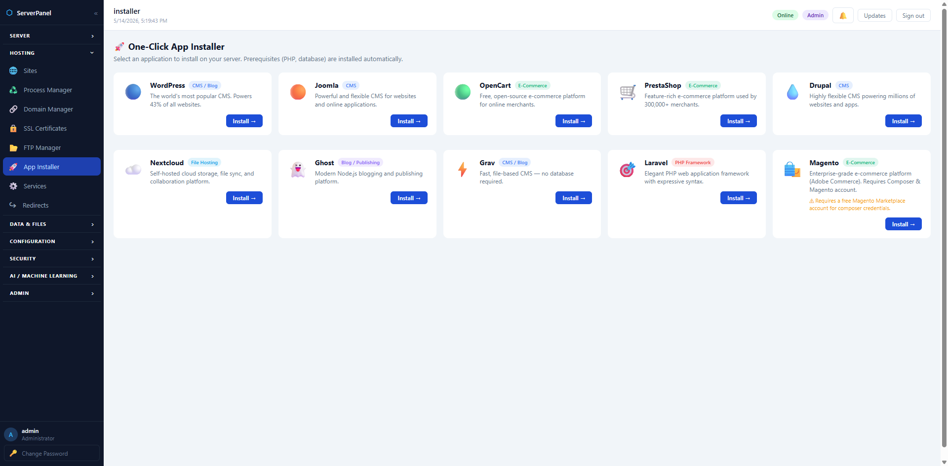 Nettpanel — Linux Server Management gallery image