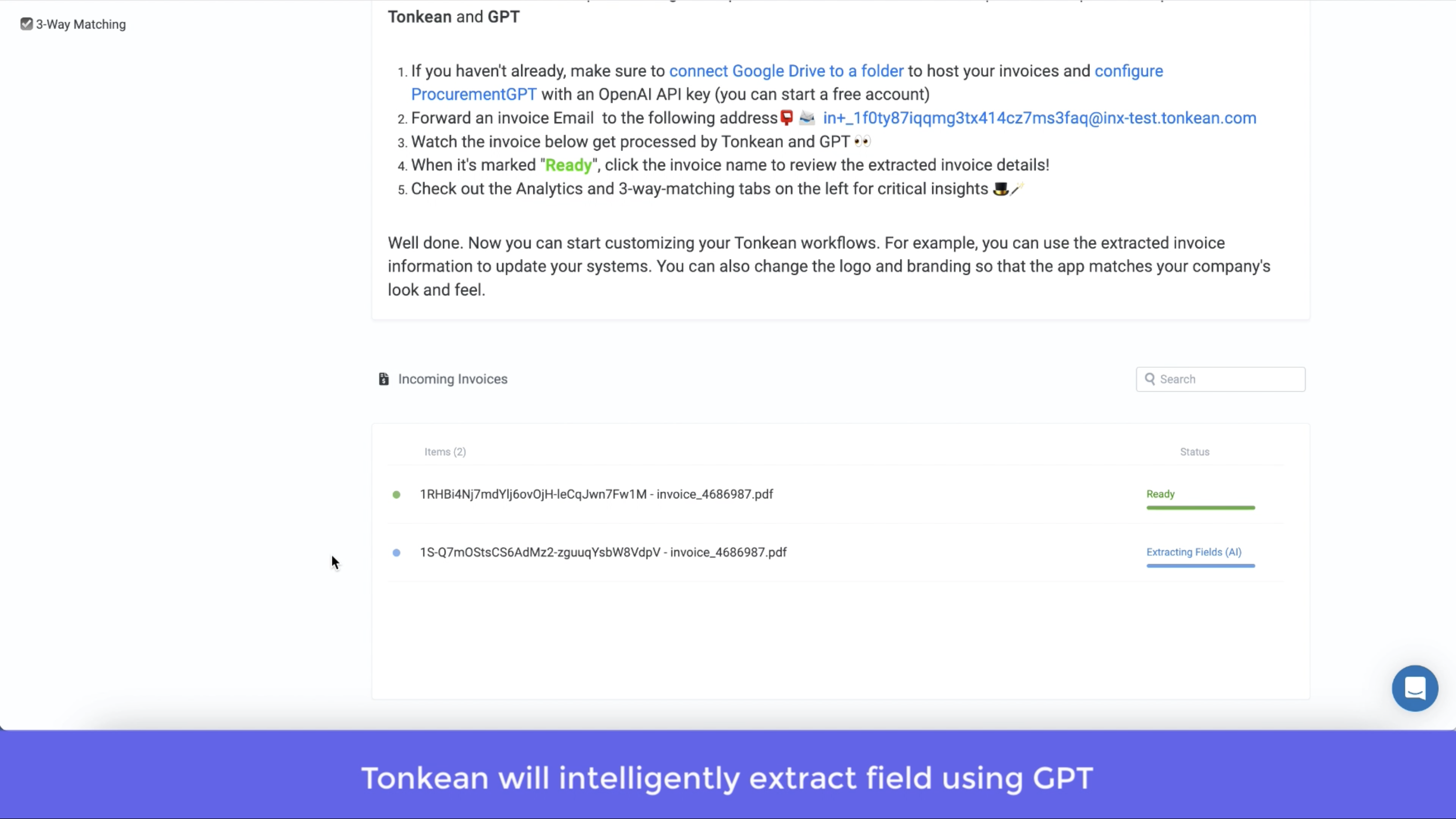 Tonkean invoicesGpt - 송장 지옥은 끝났습니다. 미디어 3