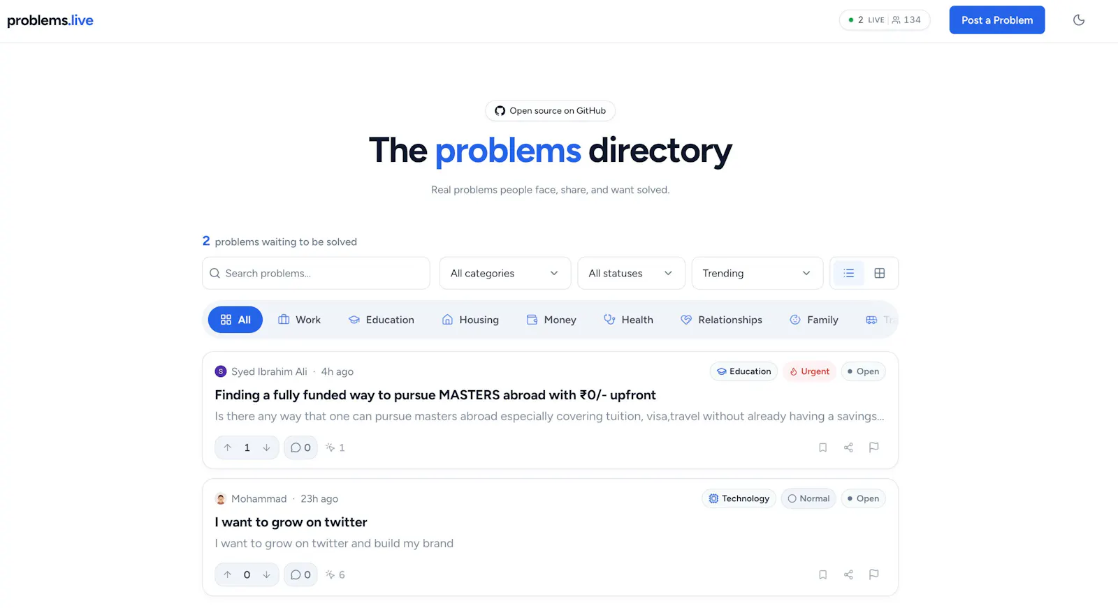 problems.live screenshot 1