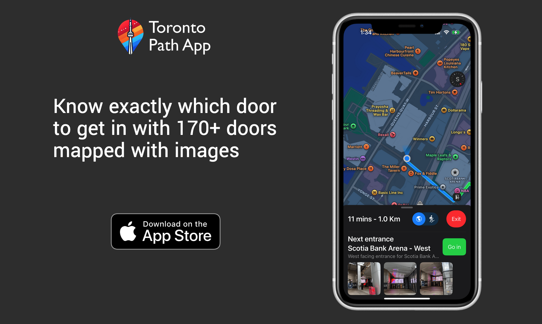 Приложение Toronto Path - Помогая вам найти внутренние маршруты в центре Торонто медиа 3