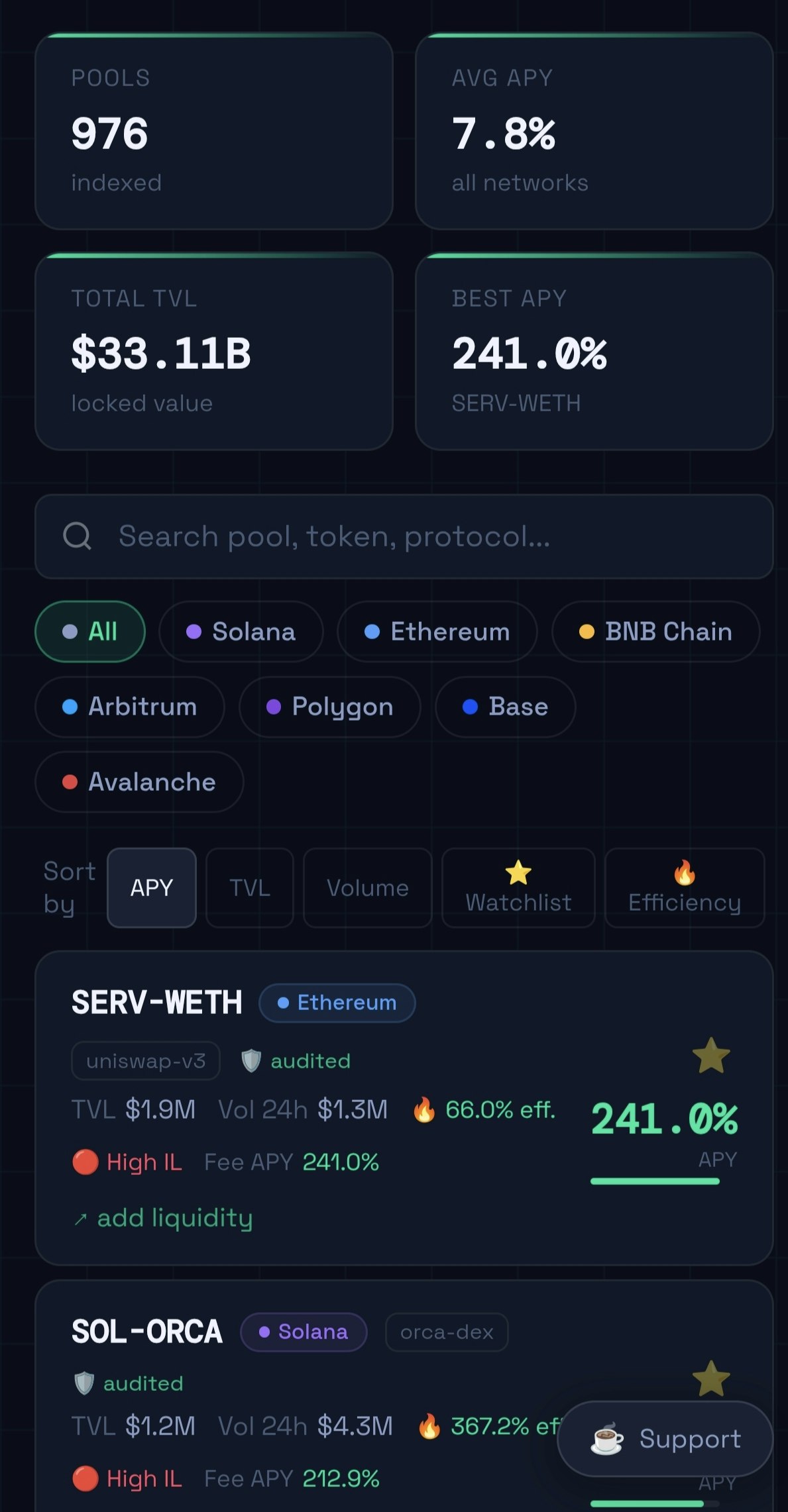 PoolFi — DeFi APY Tracker gallery image
