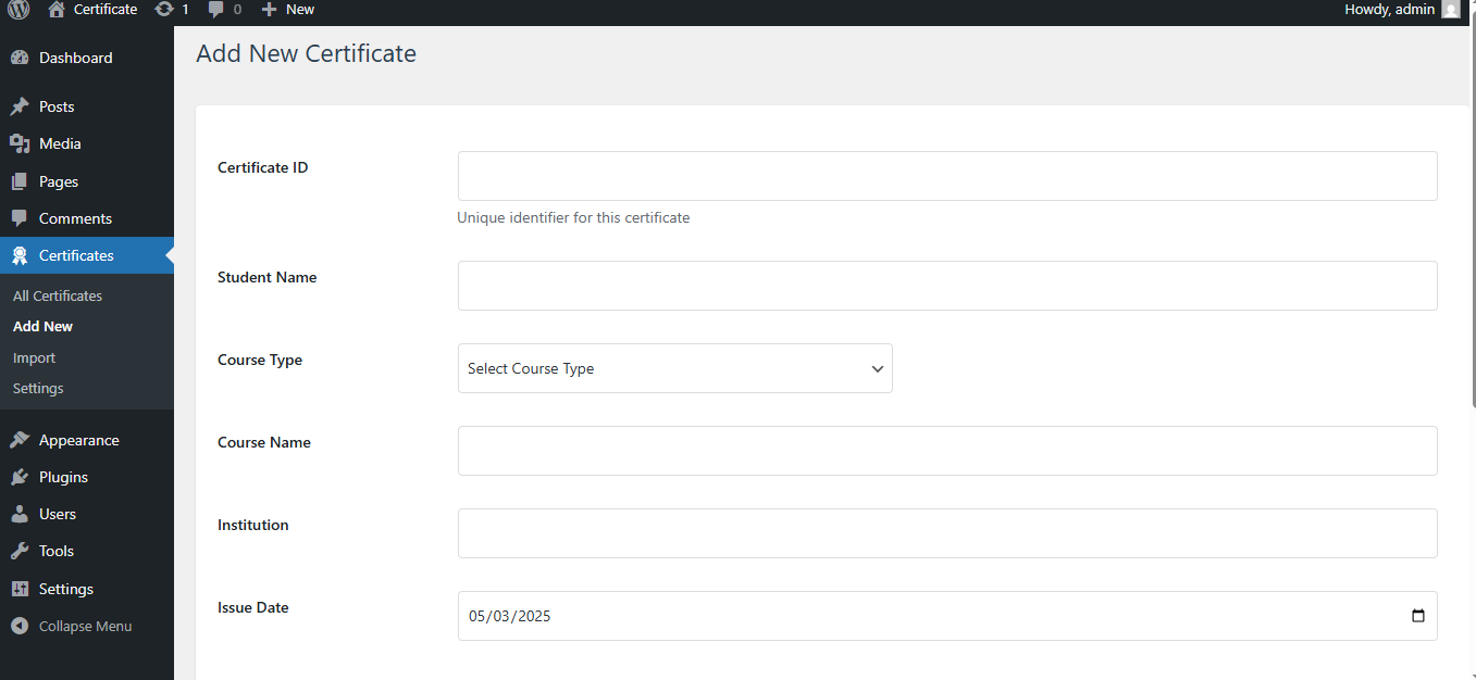 Certificaatverificatie - Certificaatverificatie voor WordPress media 3