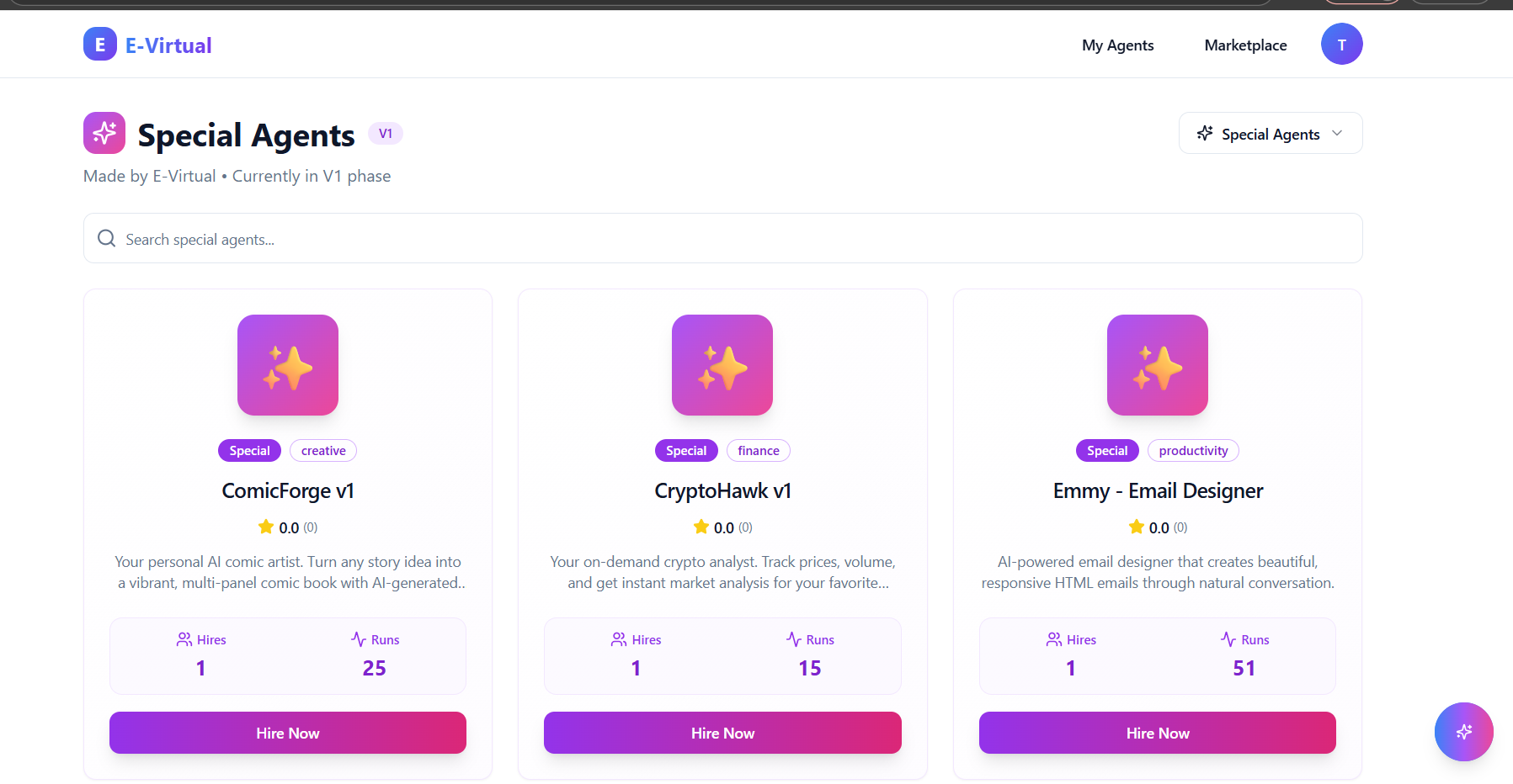 E-Virtual[Beta]- AI Agents Platform gallery image