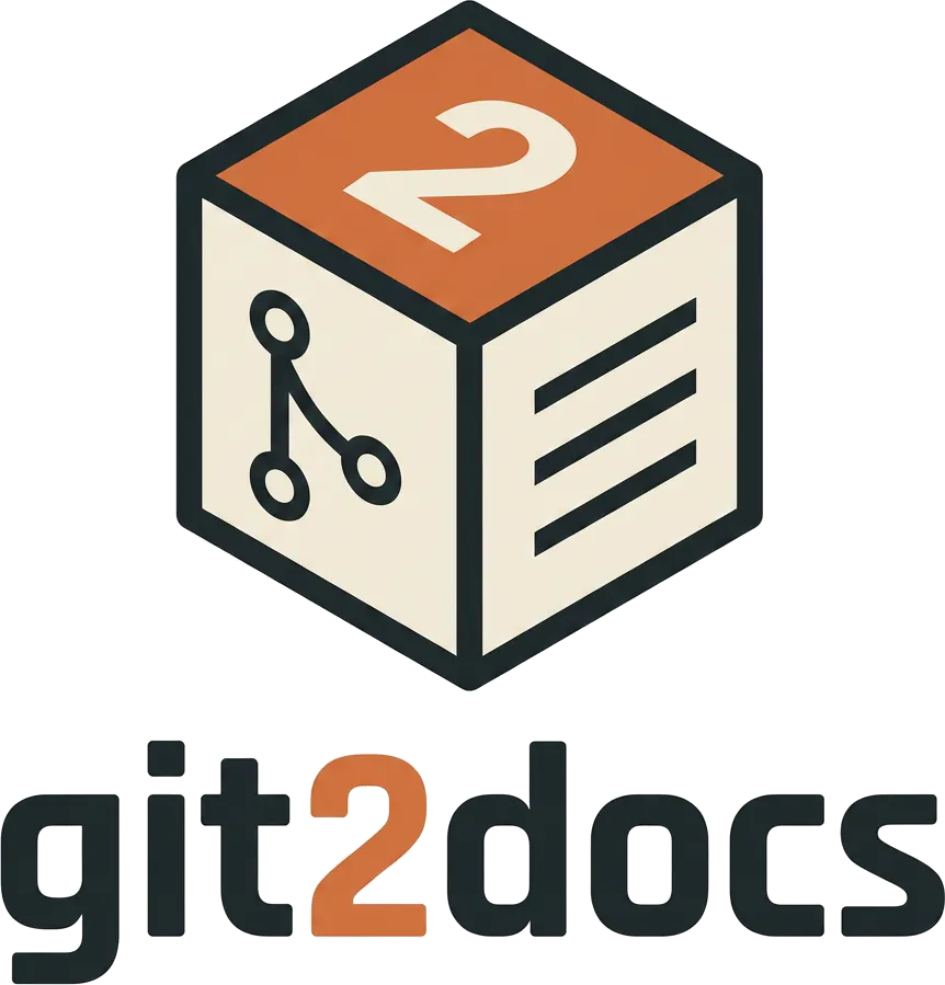 Git2Docs.com>Easily Gen Docs from Code! logo