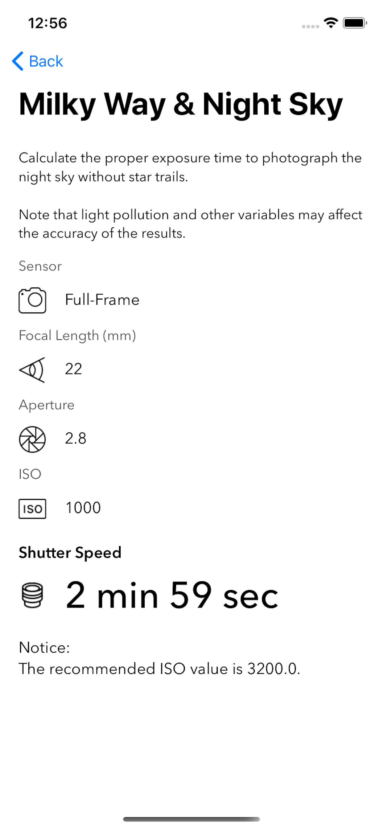 PhotographyCalc gallery image