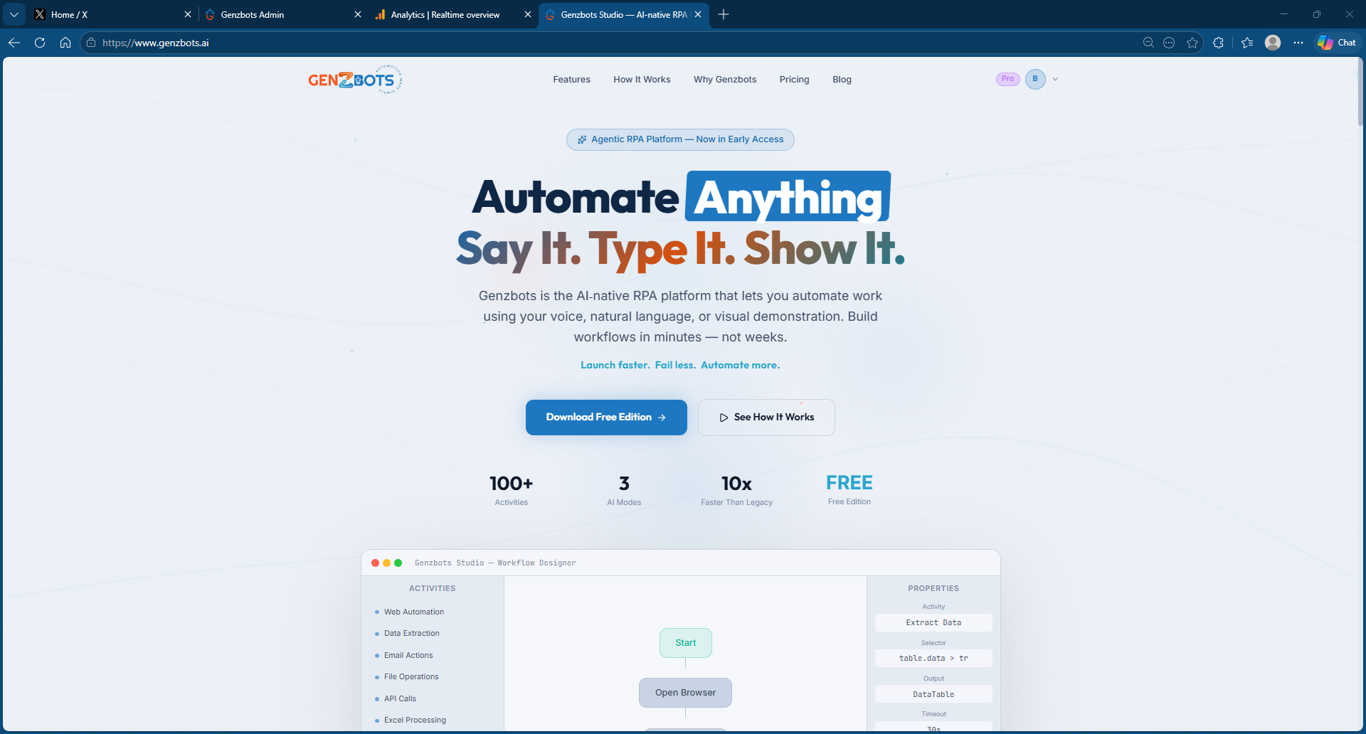 Genzbots Studio - Workflow designer gallery image
