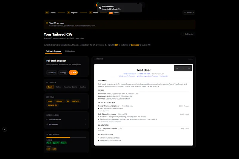CV Tailor screenshot 1