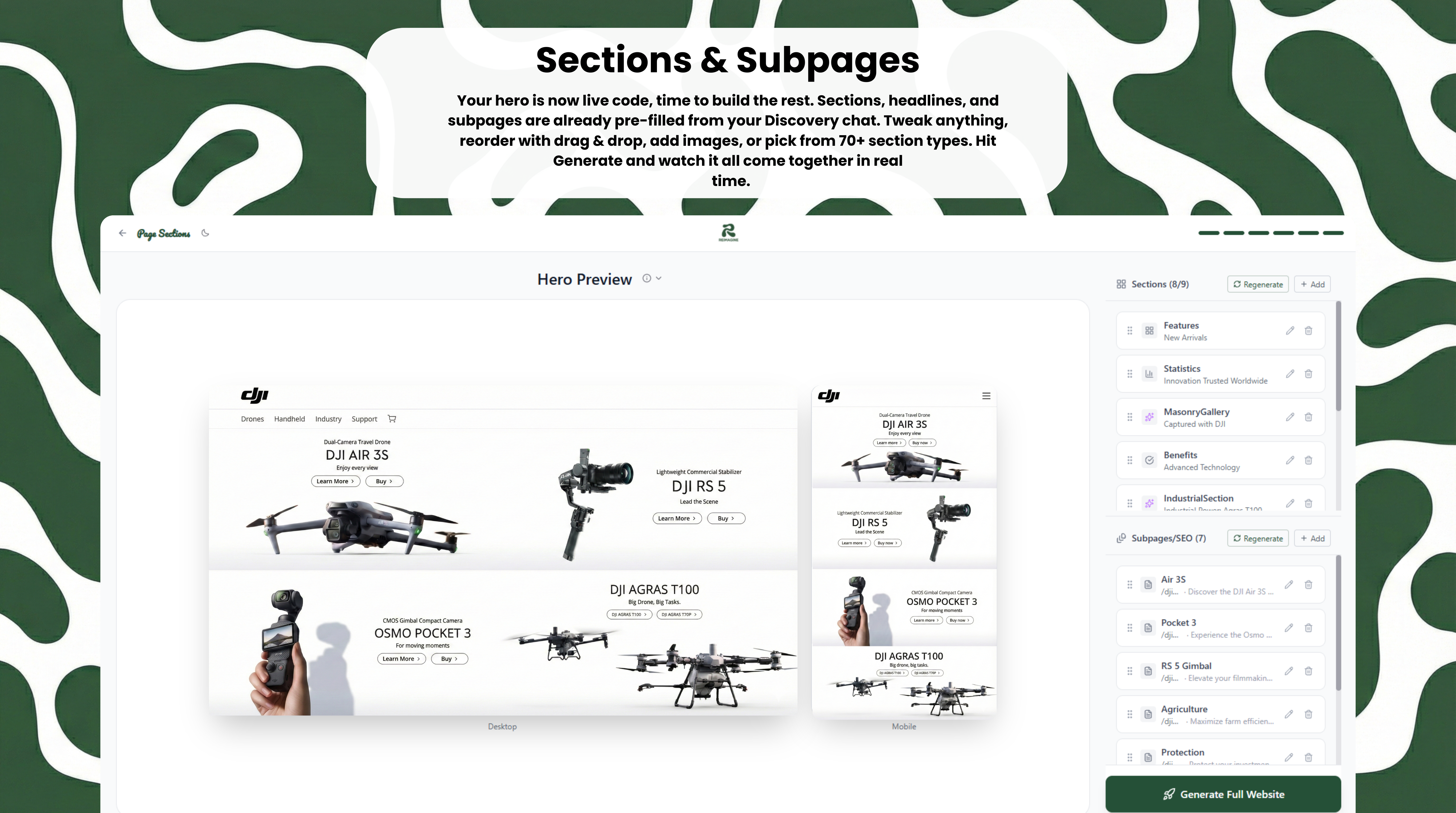 Reimagine AI | Website Generator gallery image