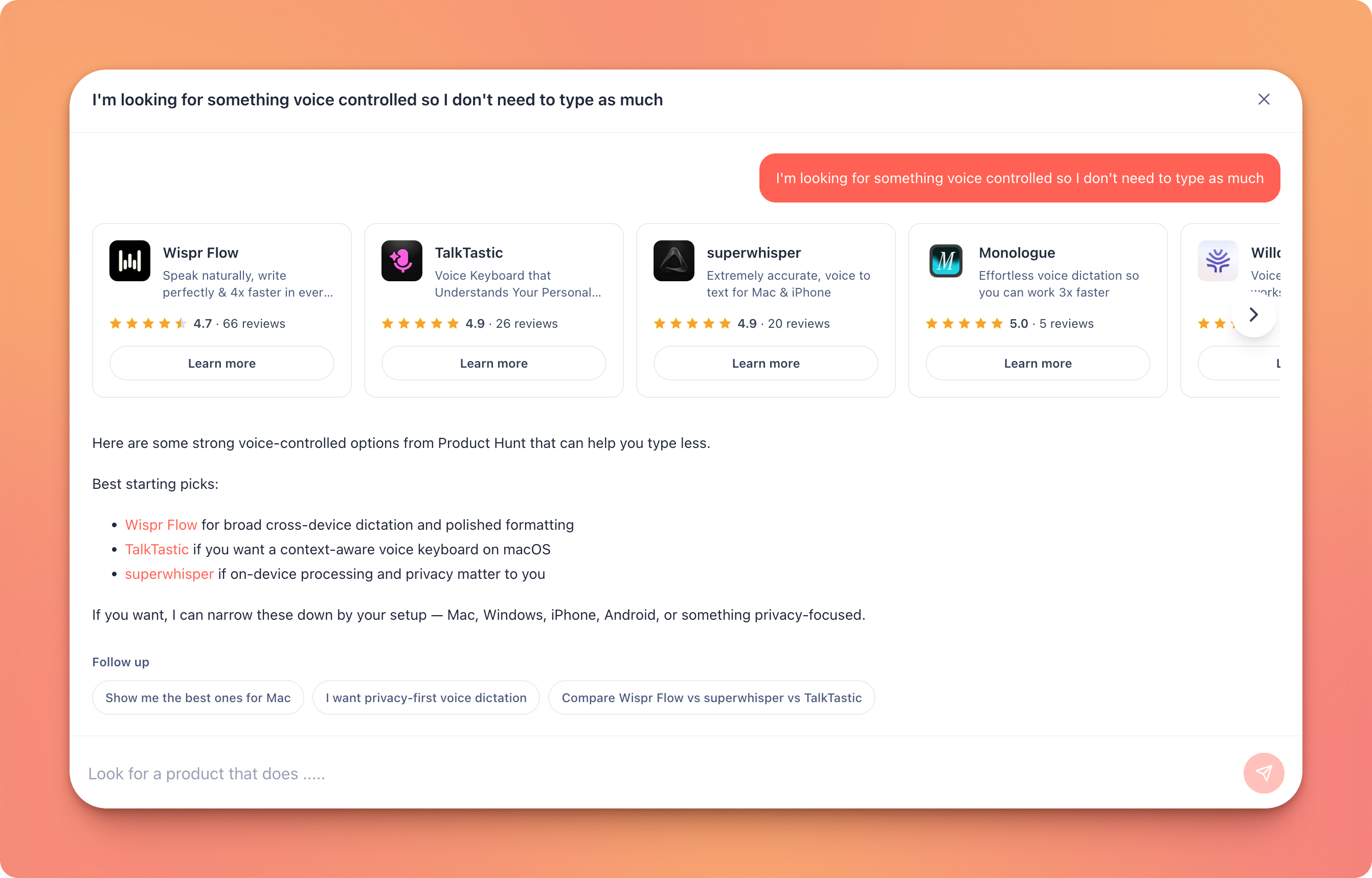 Ask Product Hunt AI gallery image
