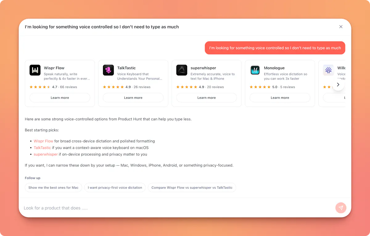 Ask Product Hunt AI