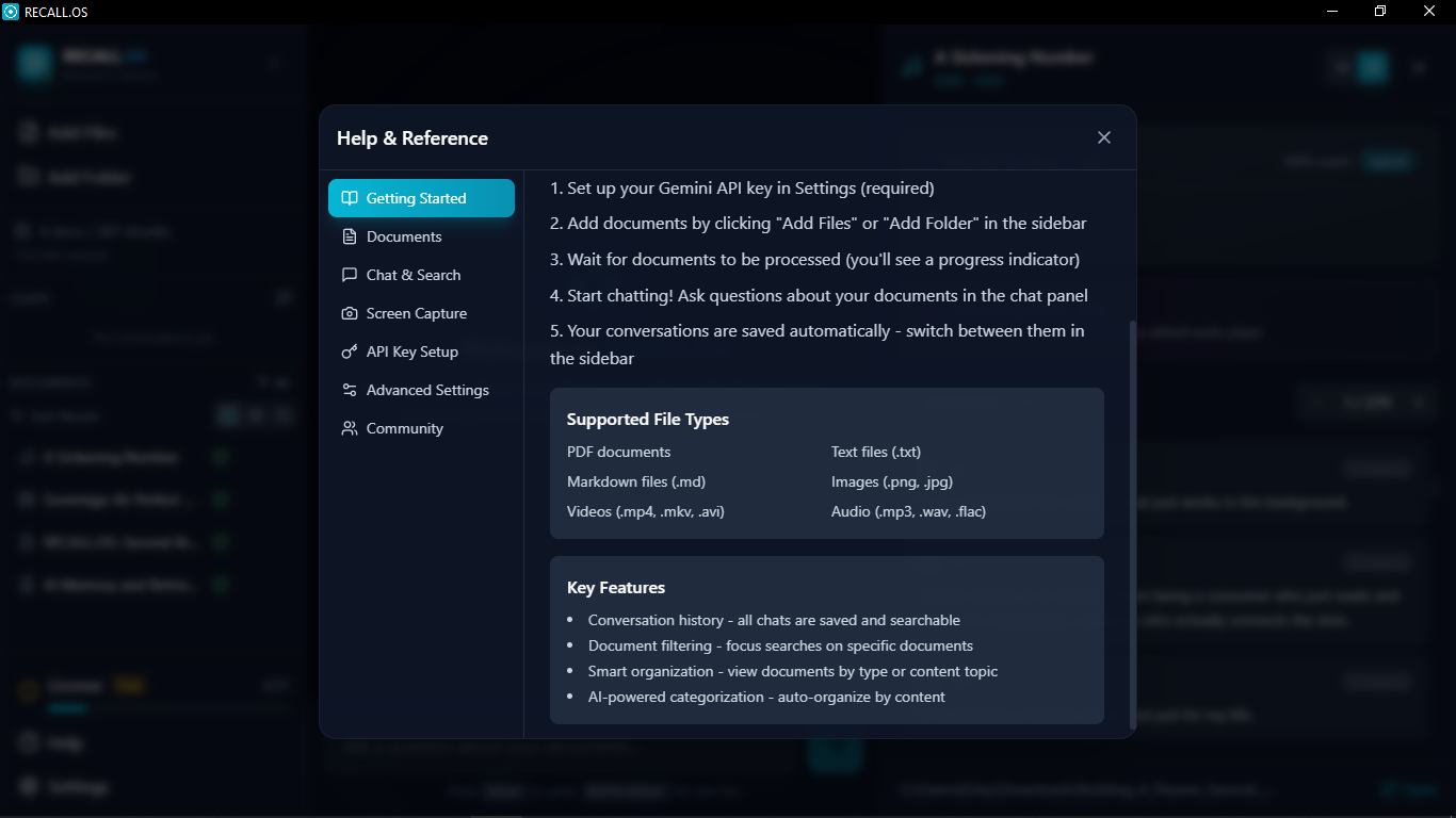 Recall.OS - Screenshot 3 showing product features and functionality