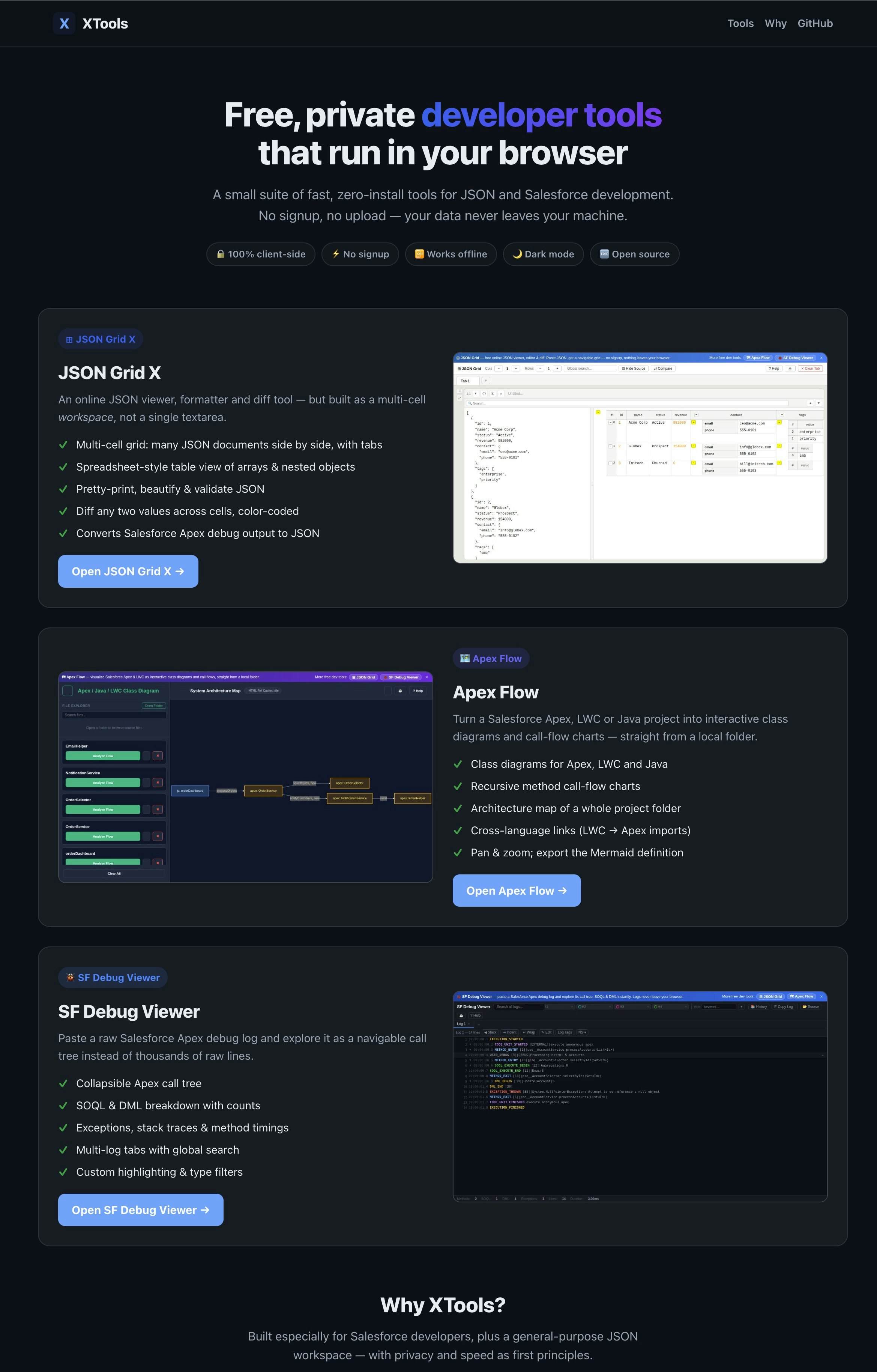 XTools - JGrid X, Apex/LWC Flow, Debug 