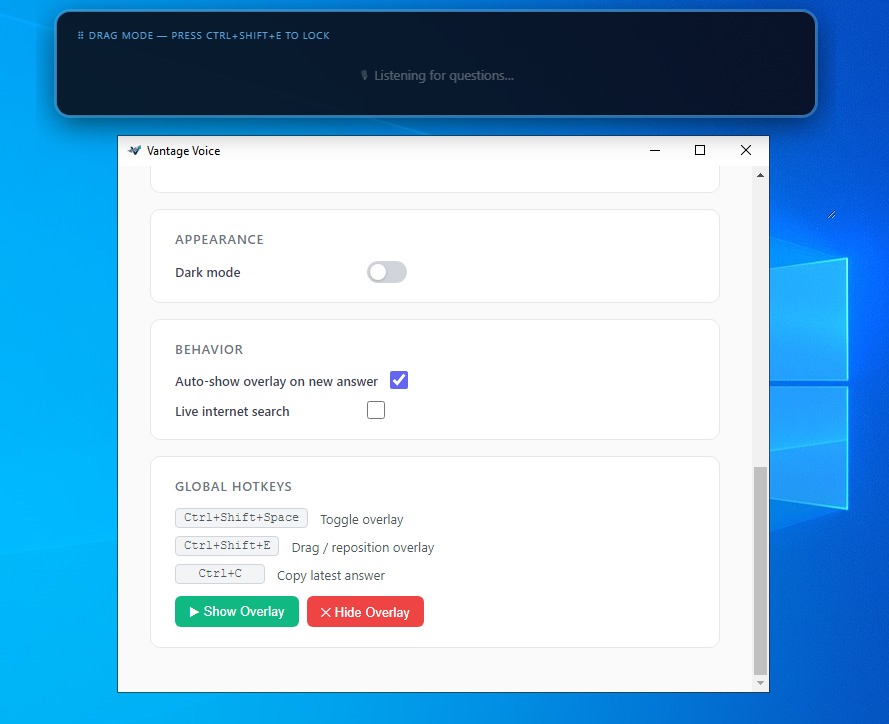 Vantage Voice (Interview Co-pilot) gallery image