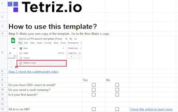 Product launch action template gallery image