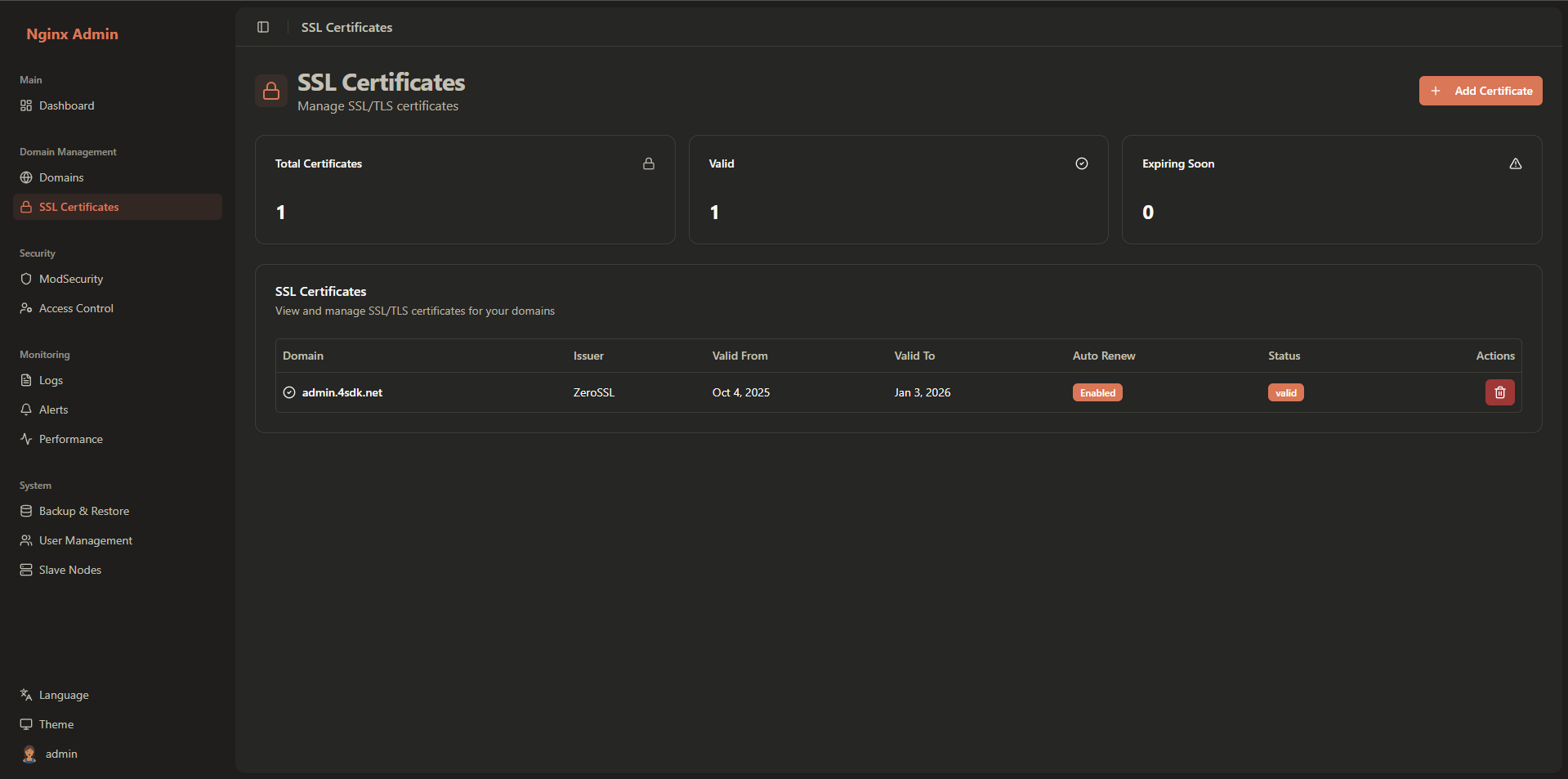 Média WAF - Plateforme de gestion avancée Nginx - Système Nginx WAF, gestion du domaine Surveillance en temps réel 3