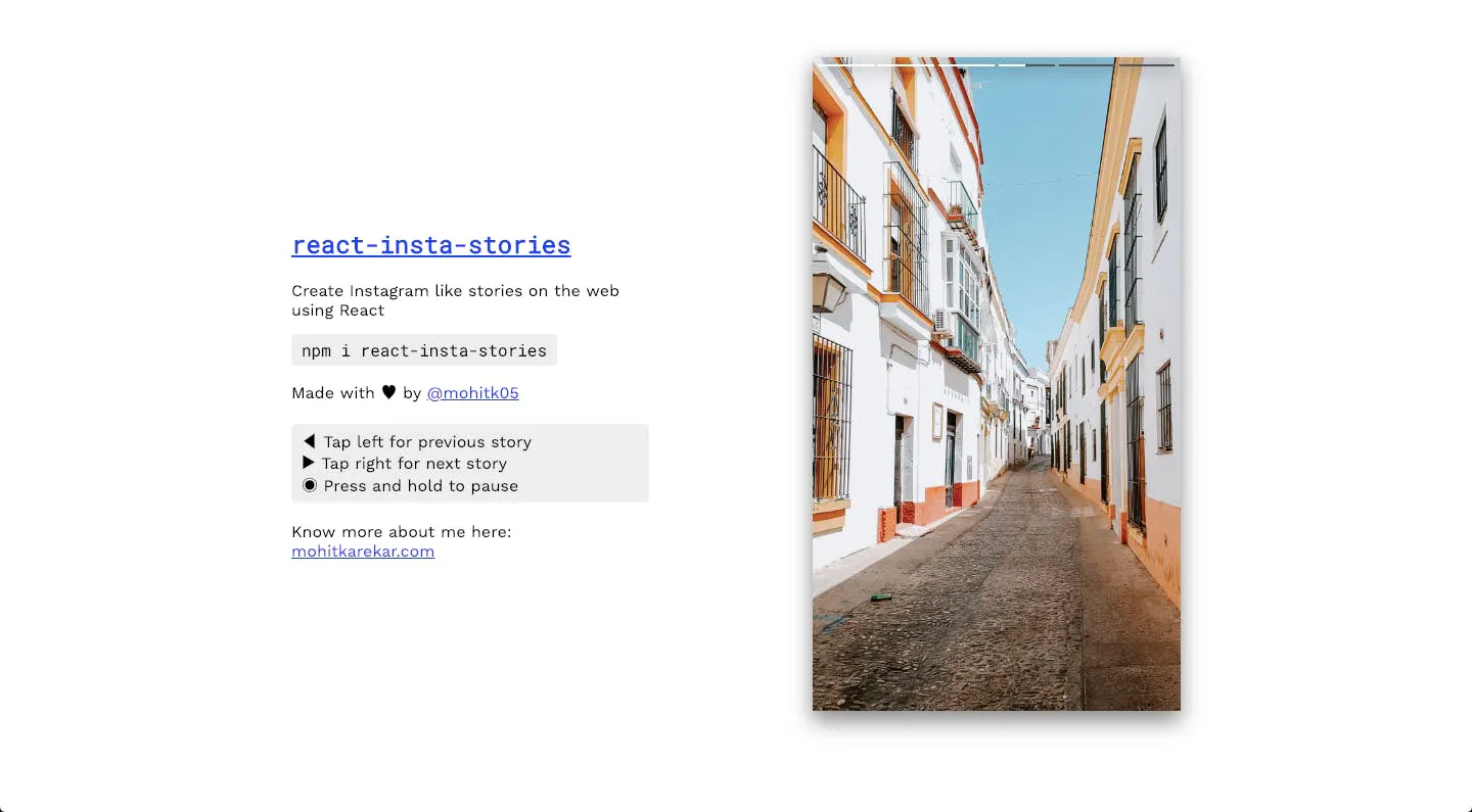 React Insta Stories: Create Instagram/Snapchat like stories using React ...