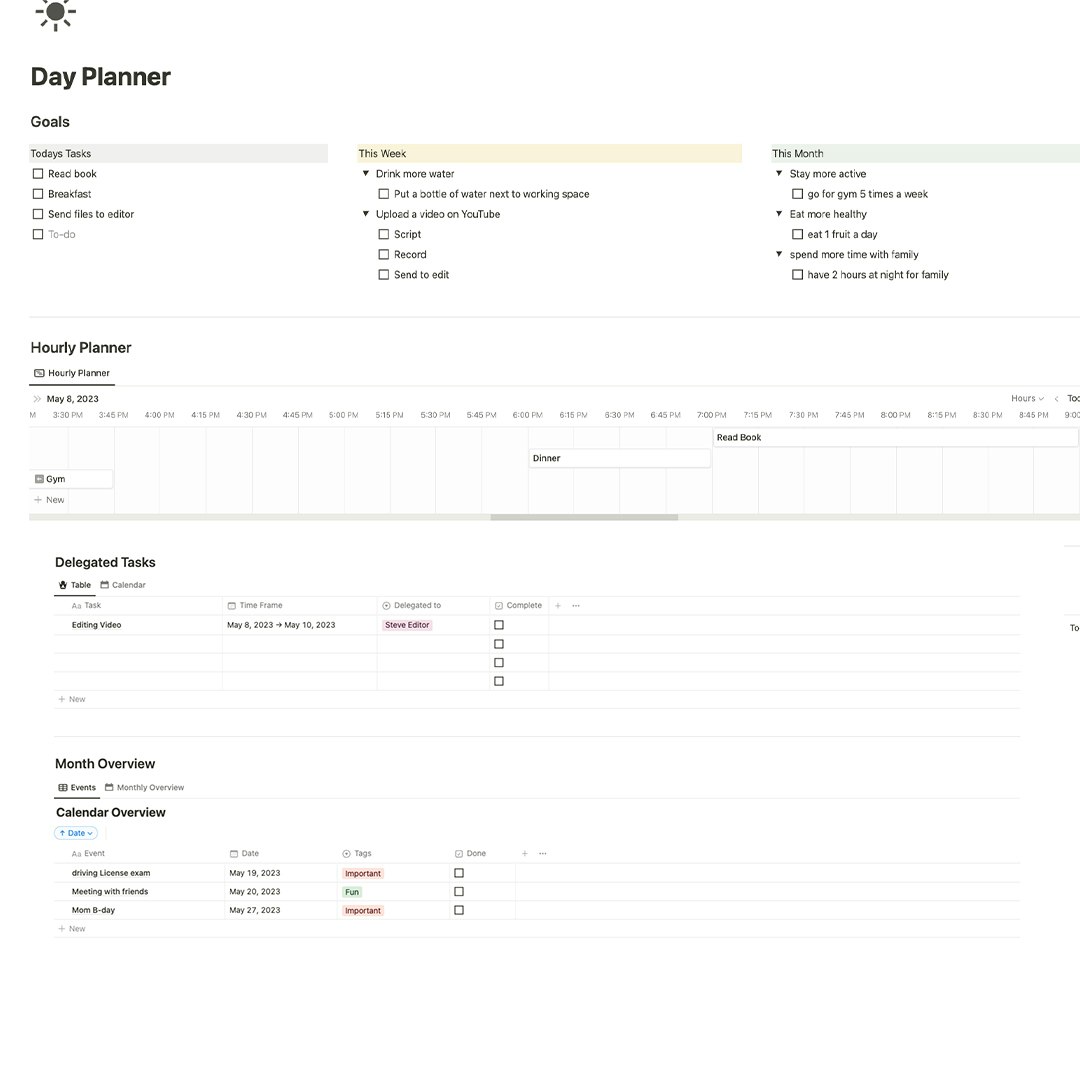 Day Planner | Notion Template