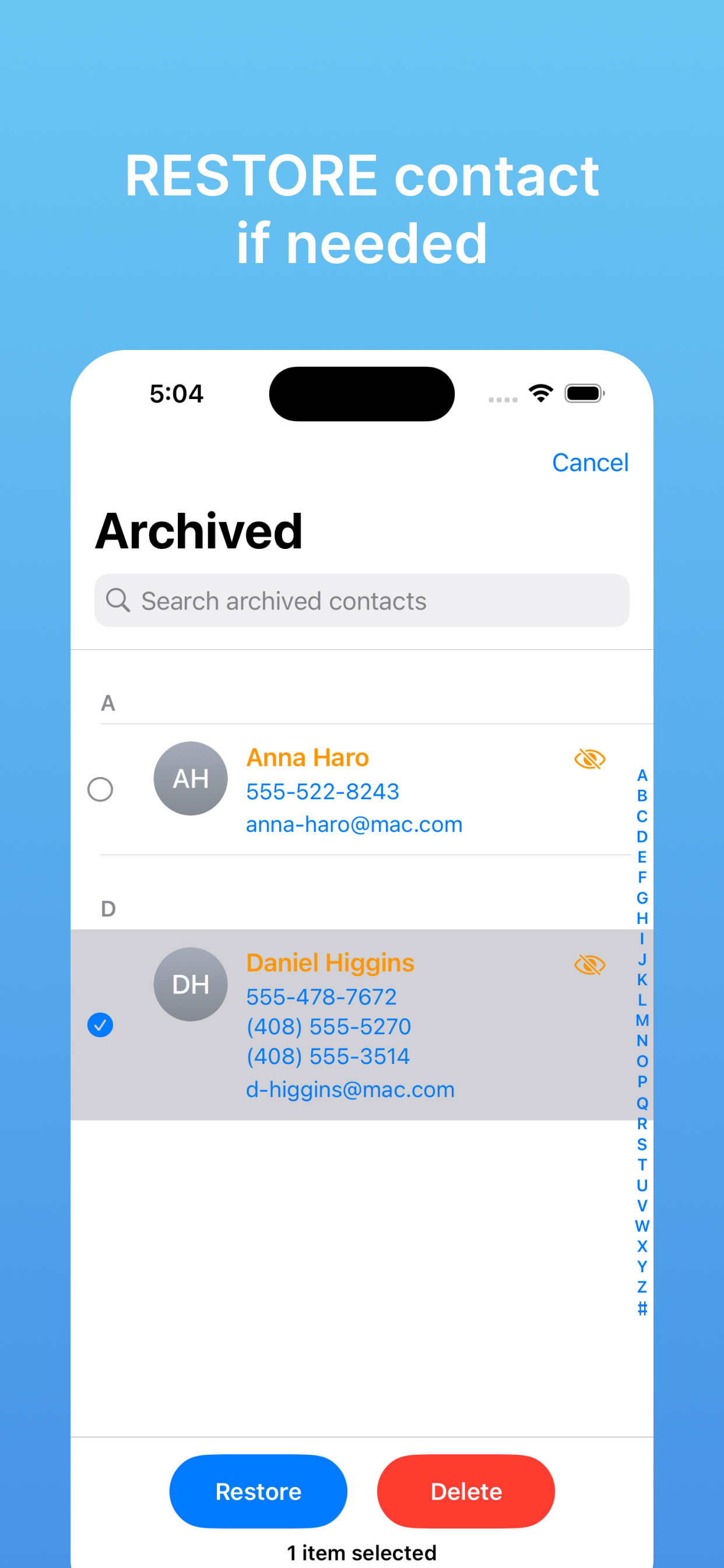 Contact Archive gallery image