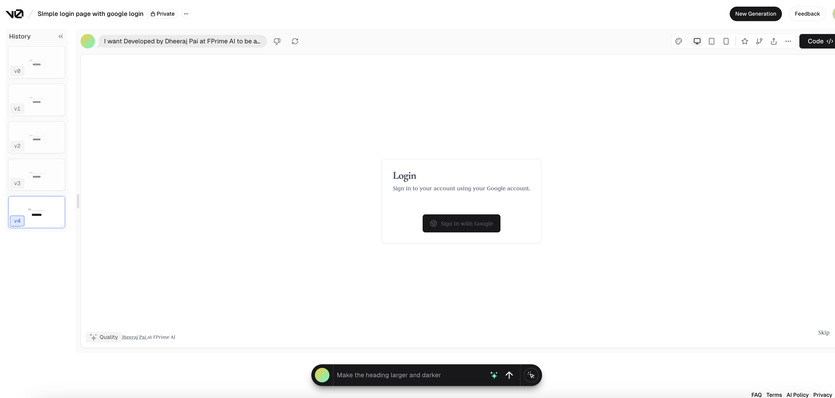 Mídia 3 de V0.dev - Gere uma interface do usuário a partir de instruções e imagens simples de texto.