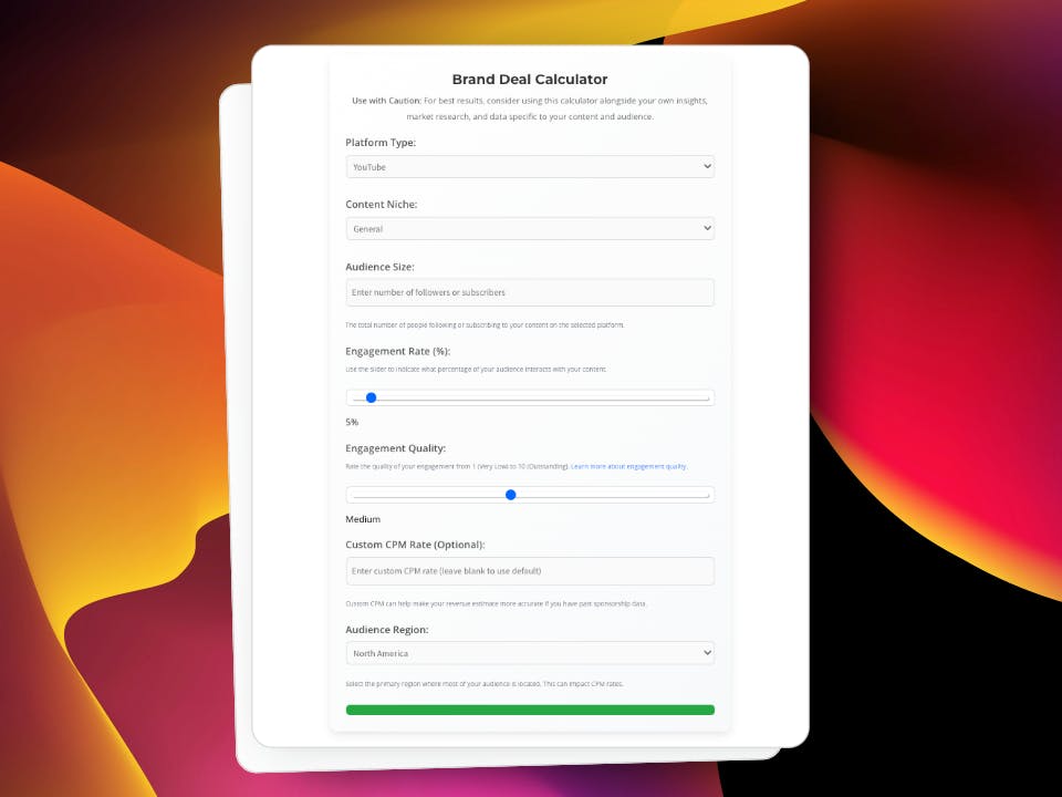 Brand Deal Calculator media 1