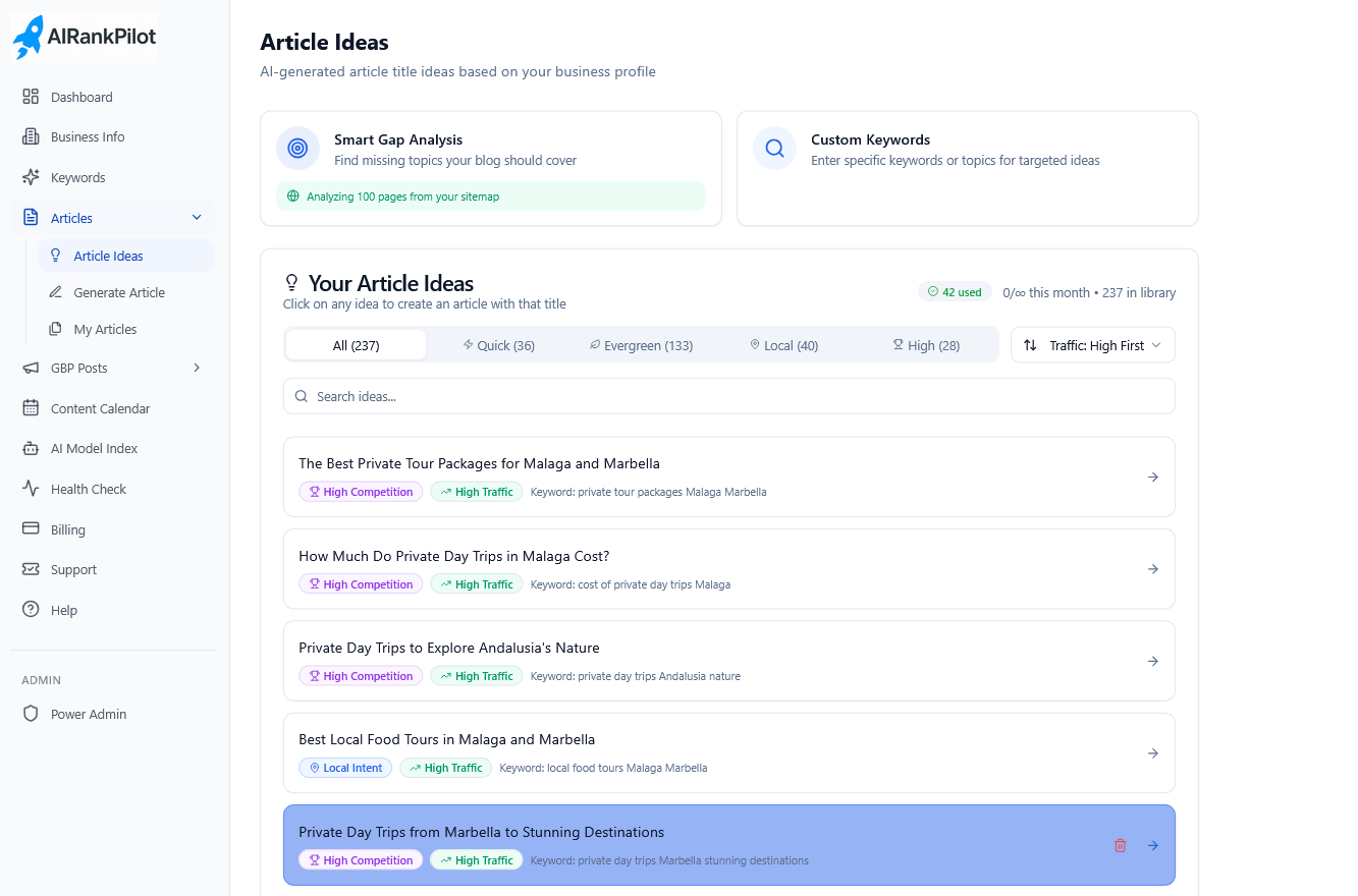AI RankPilot - Screenshot 5 showing product features and functionality