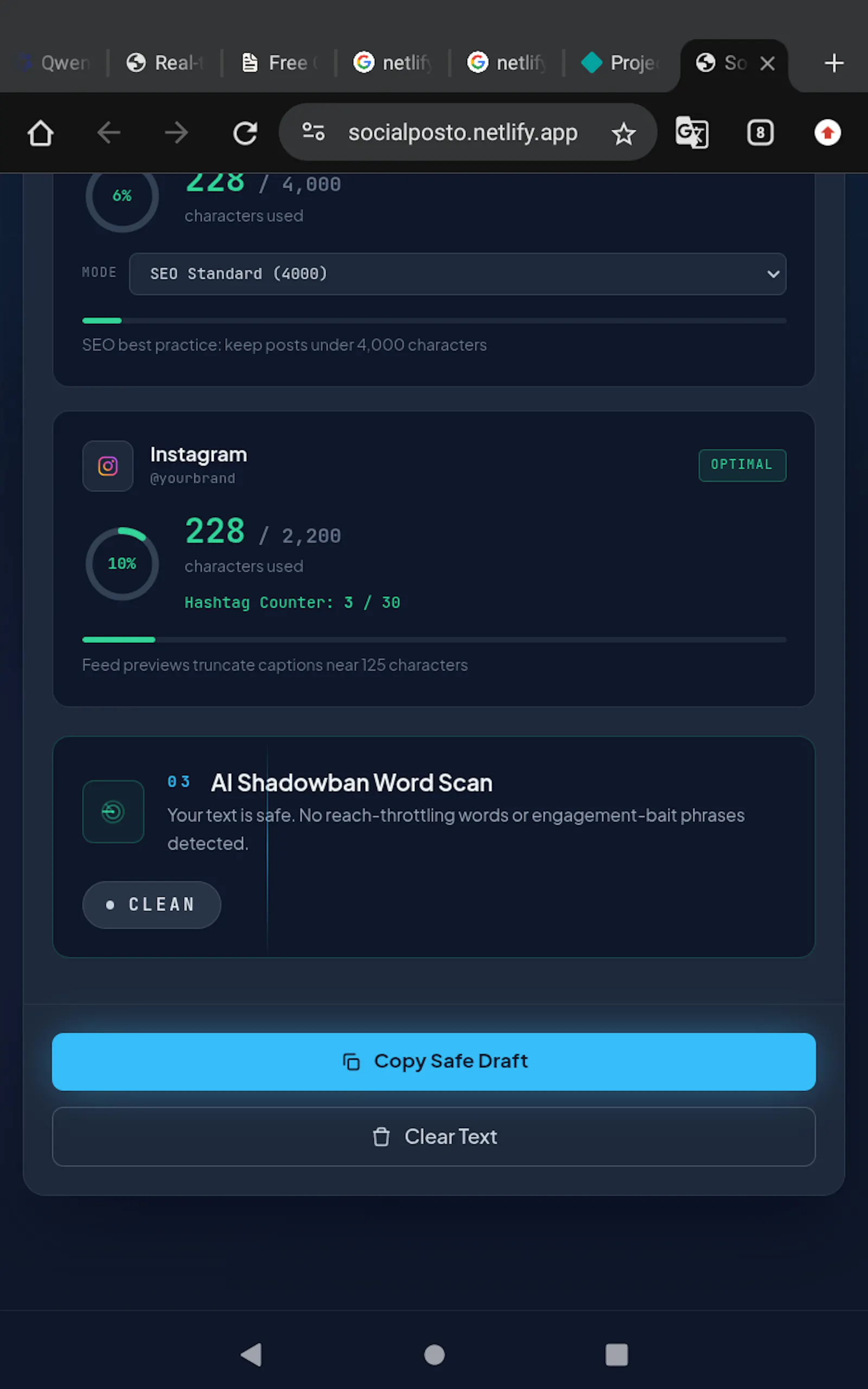 SocialPost Optimizer screenshot 1
