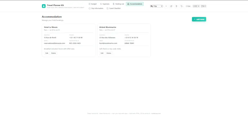 Travel Planner Kit screenshot 4