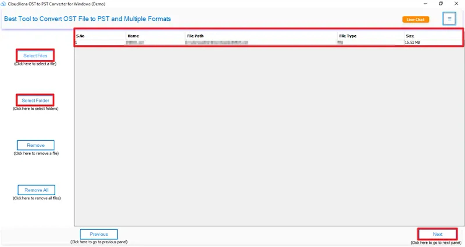 CloudXena OST to Office 365 Tool screenshot 2