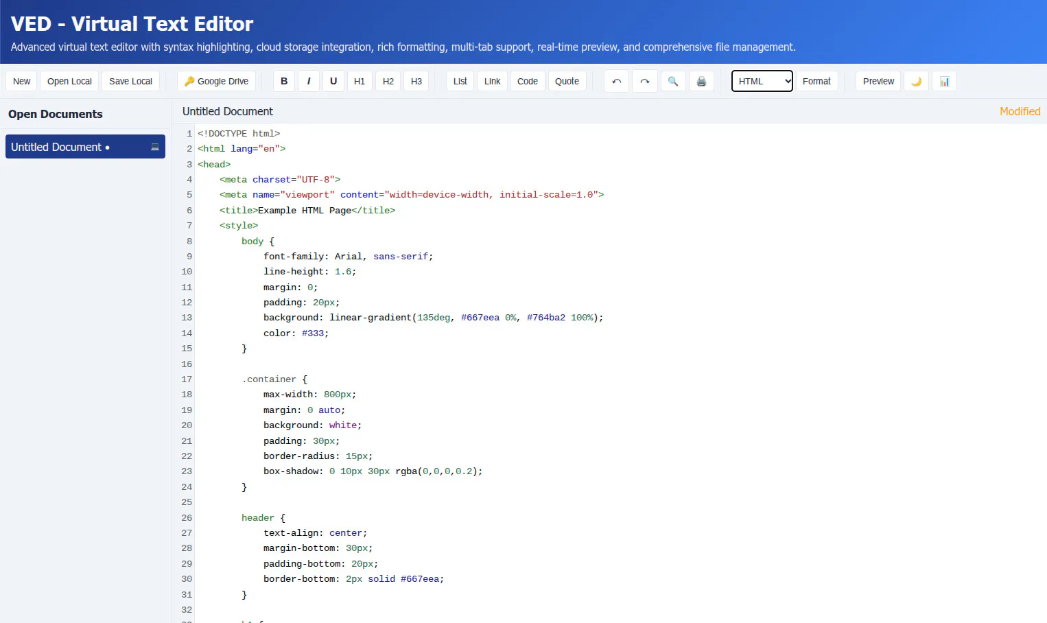 VED Online Text Editor gallery image