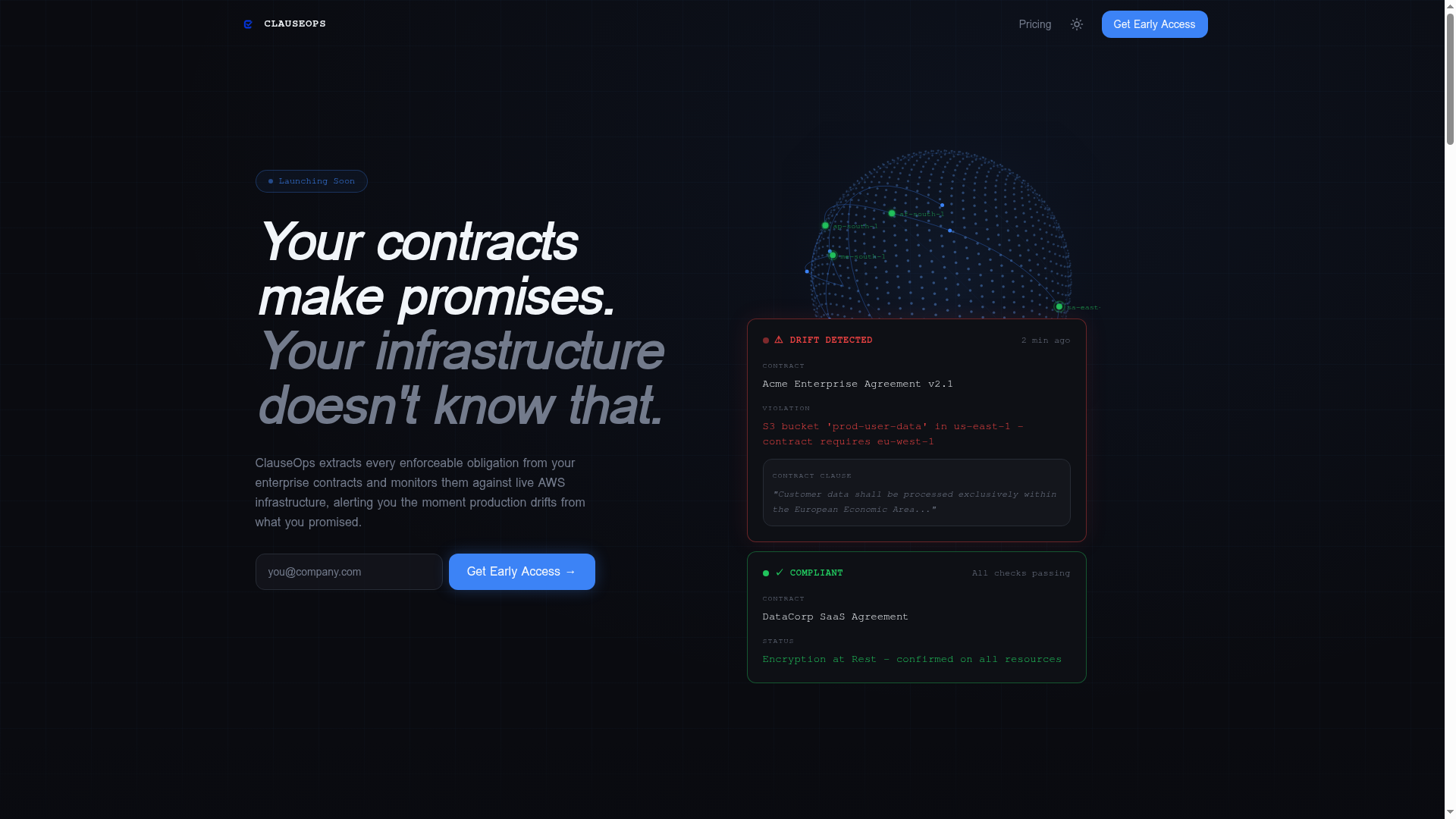 ClauseOps - Main product screenshot demonstrating key features and user interface