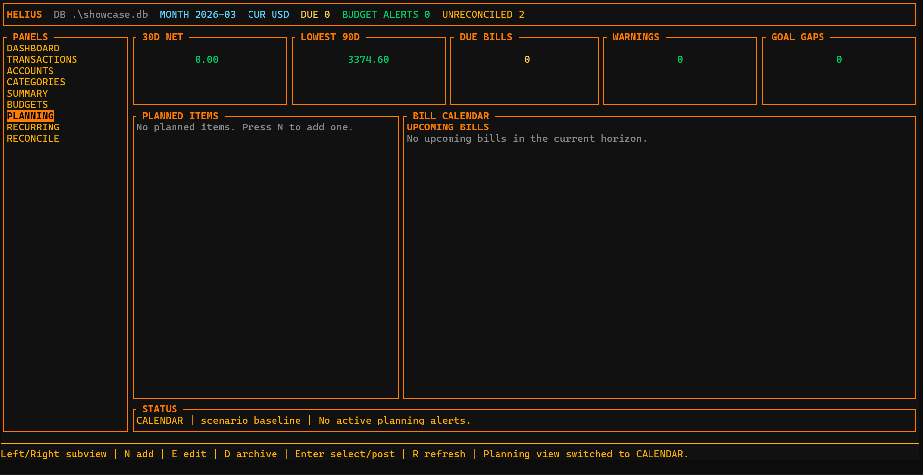 Helius: Local Personal Finance Tracker gallery image