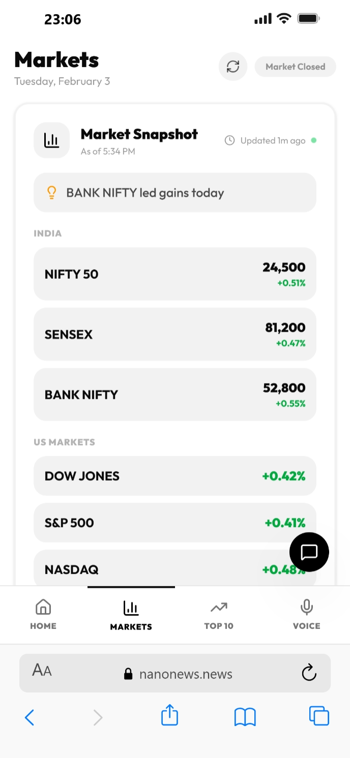 NanoNews - Screenshot 2 showing product features and functionality