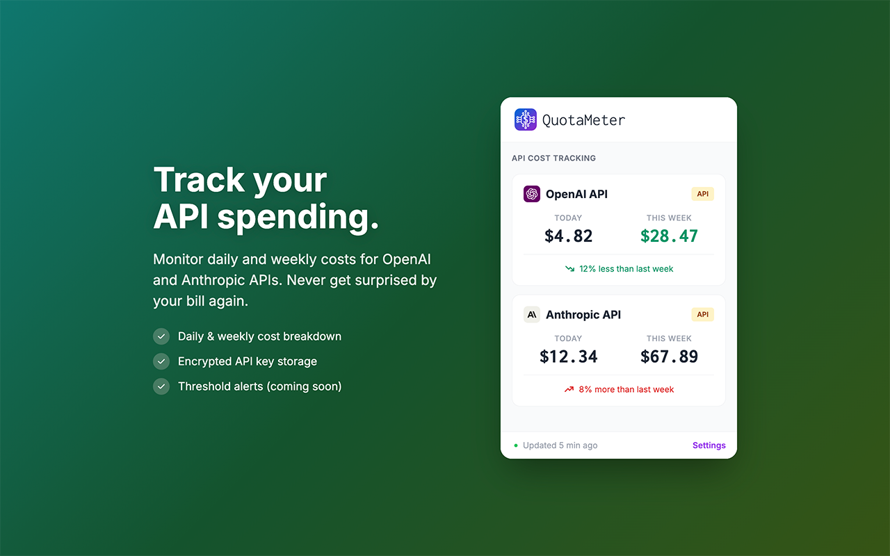 QuotaMeter - Screenshot 2 showing product features and functionality