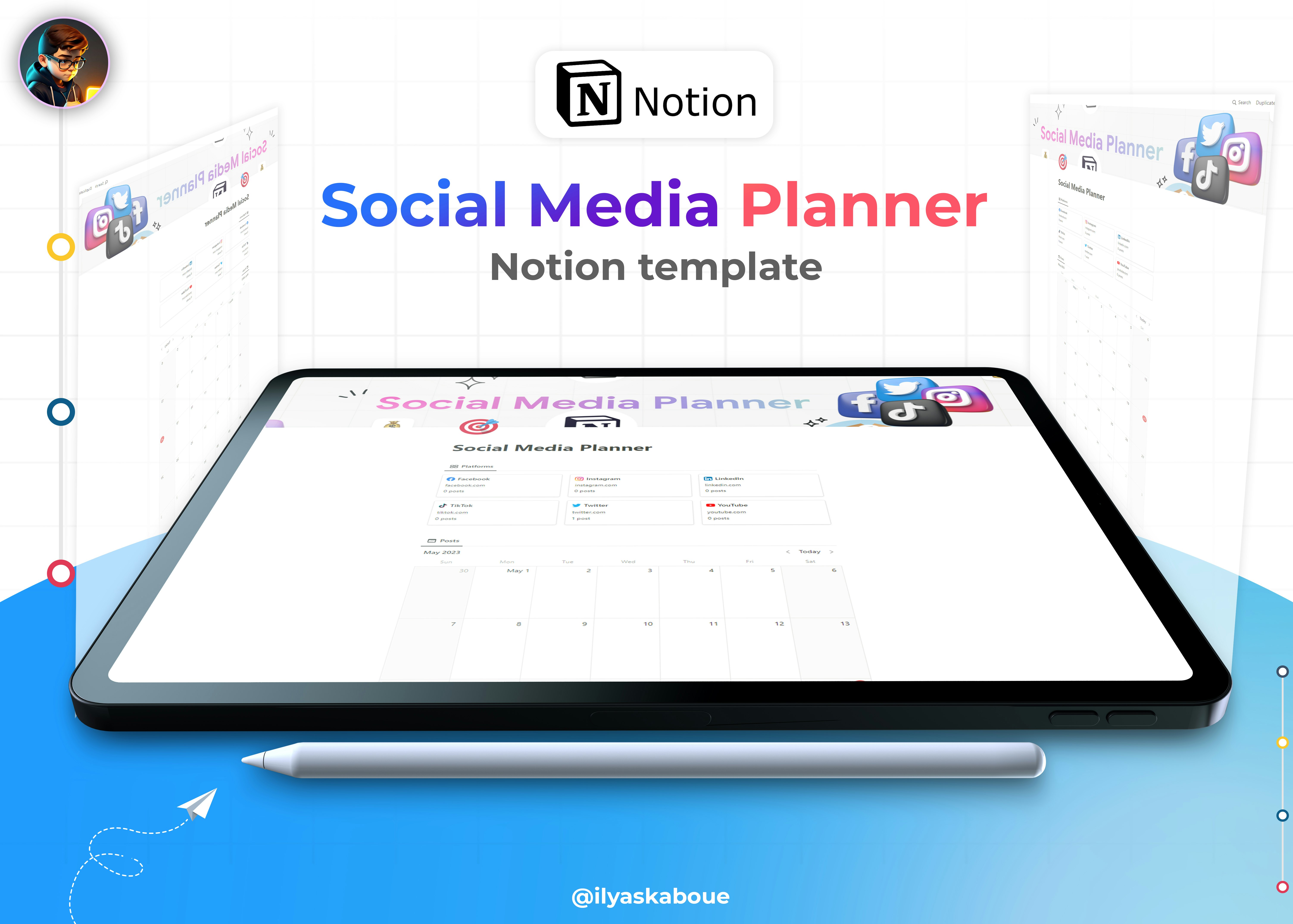 Social Media Planner Notion template gallery image