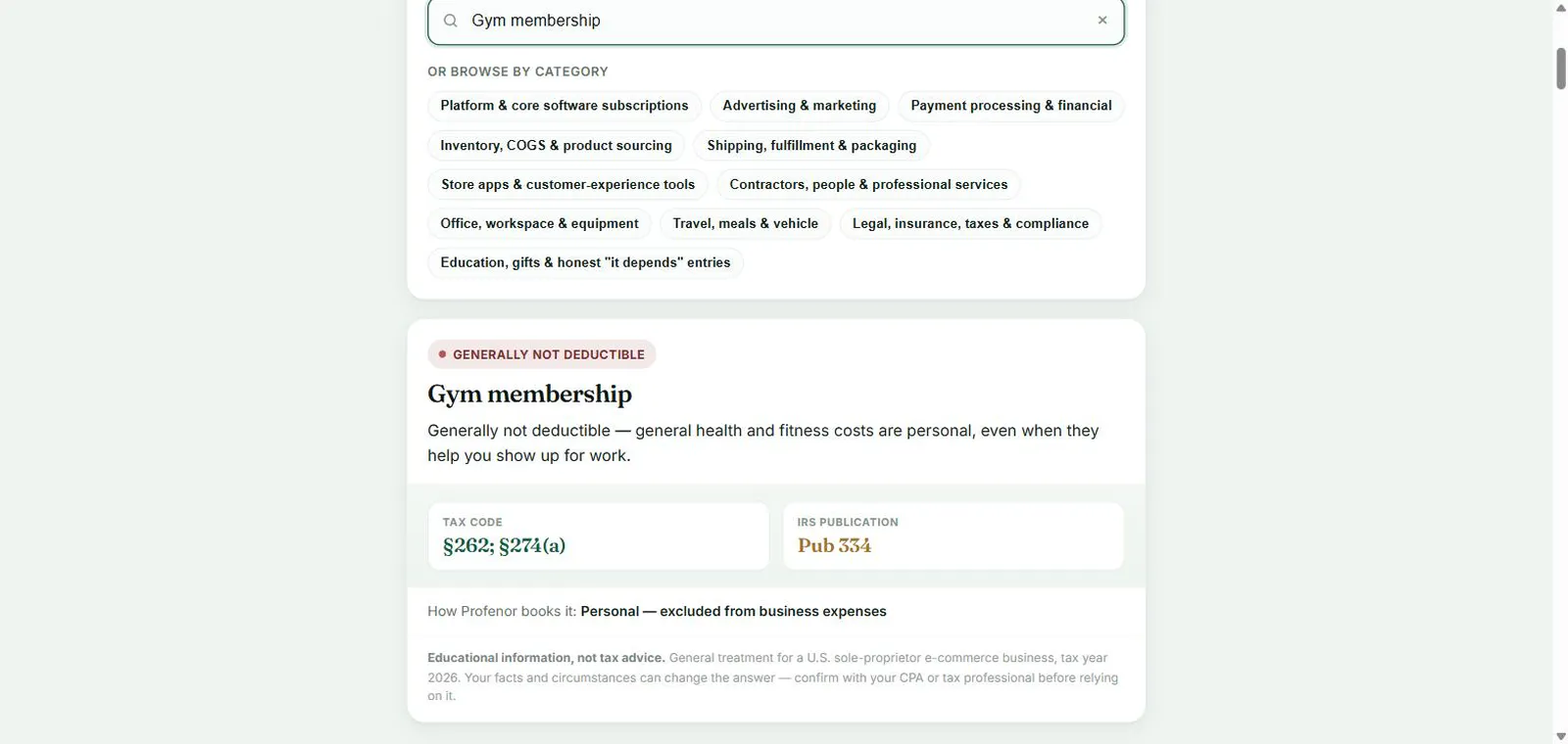 Profenor Deduction Checker screenshot 4