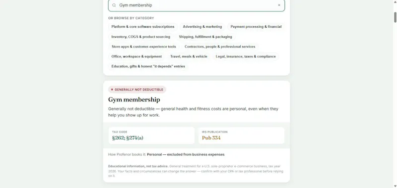Profenor Deduction Checker screenshot 4