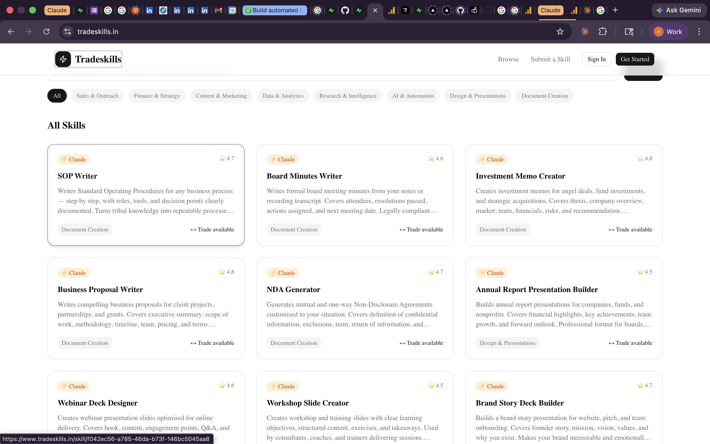 Tradeskills gallery image