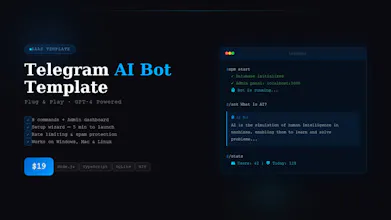 Telegram AI Bot SaaS Template gallery image