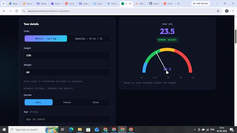 Global BMI Calculator screenshot 1