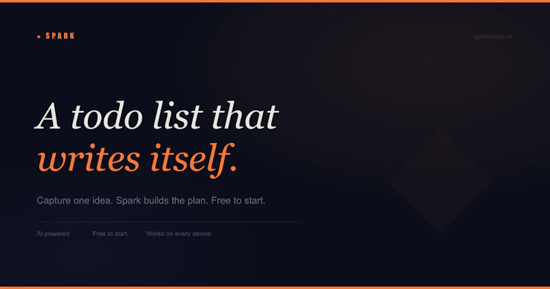 Spark! A todo list that writes itself screenshot 1