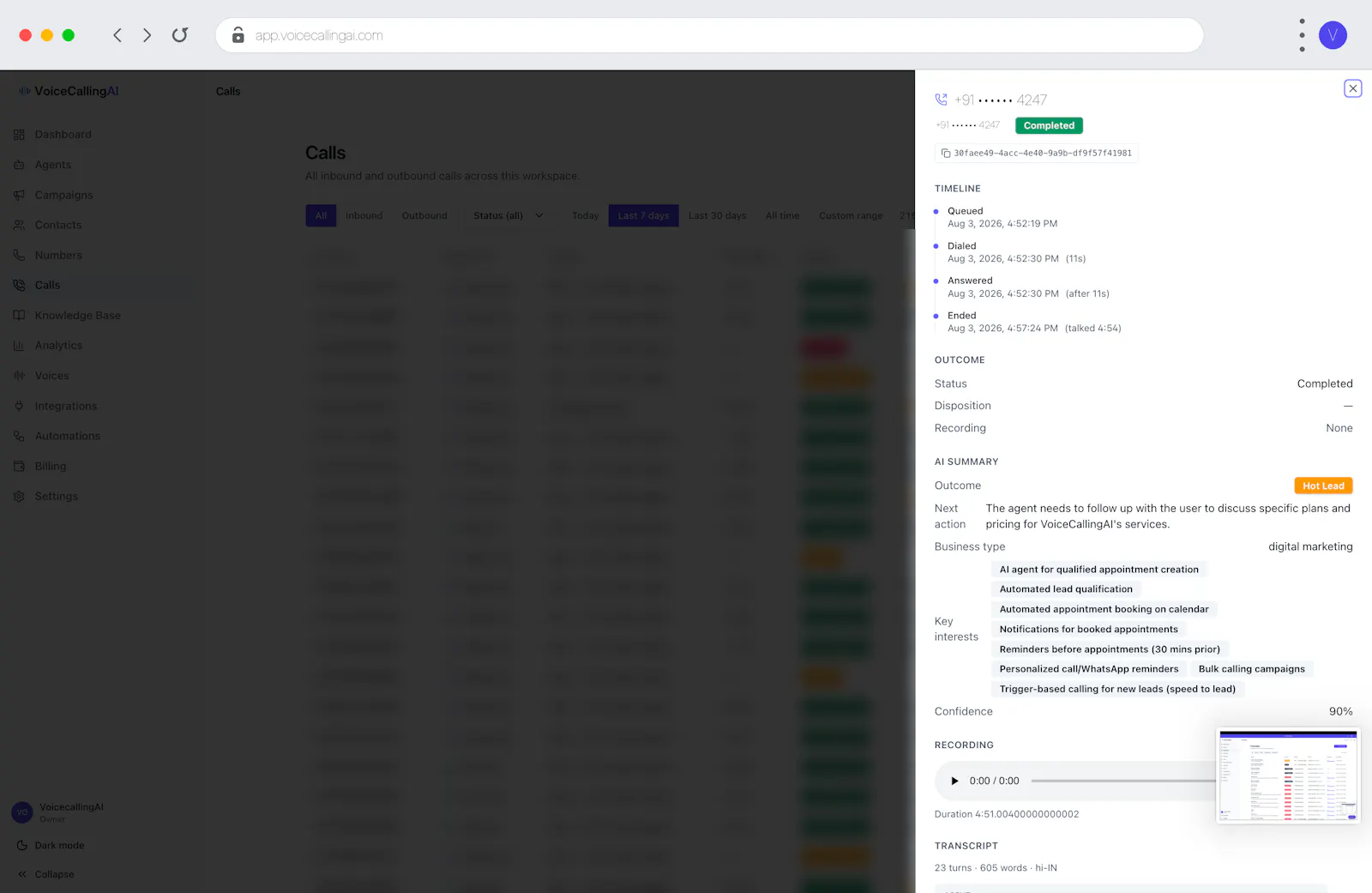 VoiceCallingAI screenshot 6