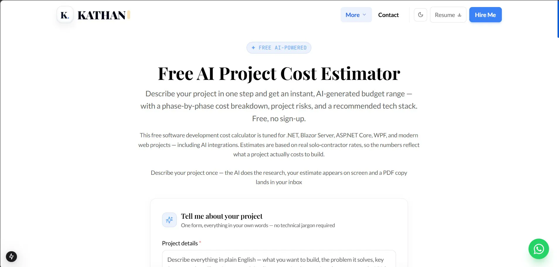 Free AI Project Cost Estimator gallery image