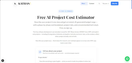Free AI Project Cost Estimator gallery image