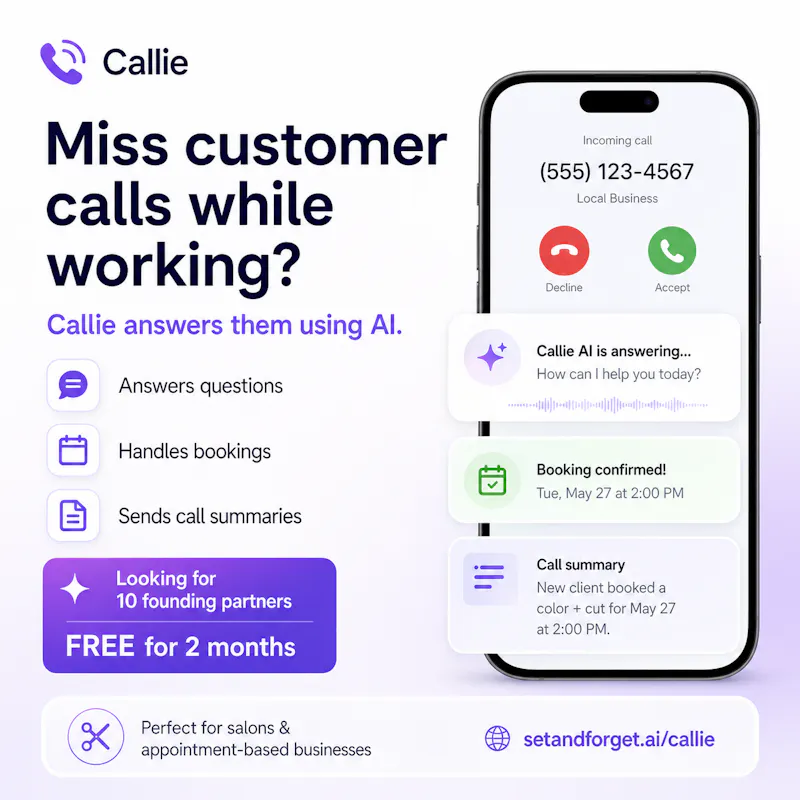 Callie - AI Receptionist by SetAndForget screenshot 3