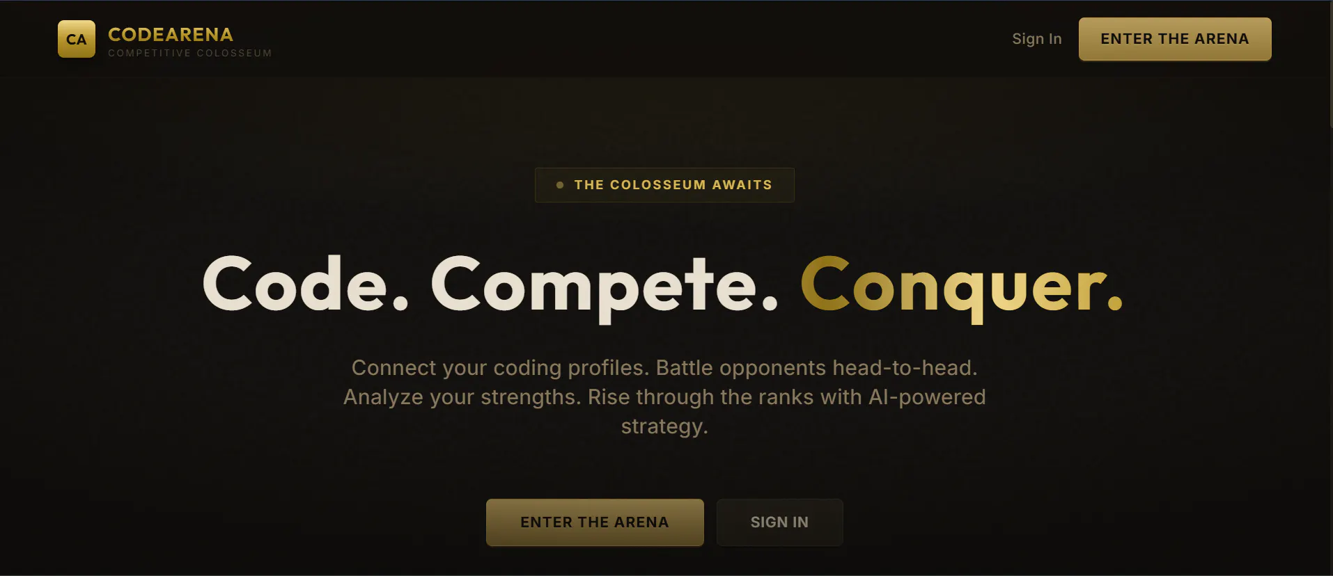 CodeArena — Enter the Colosseum of Code