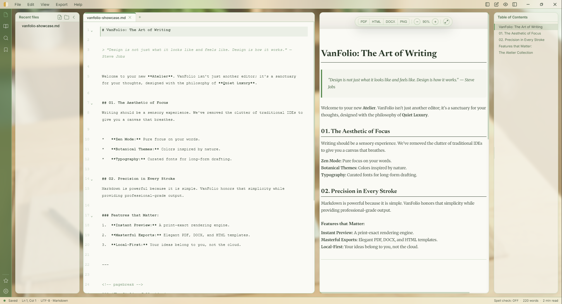 VanFolio — Markdown Workstation gallery image