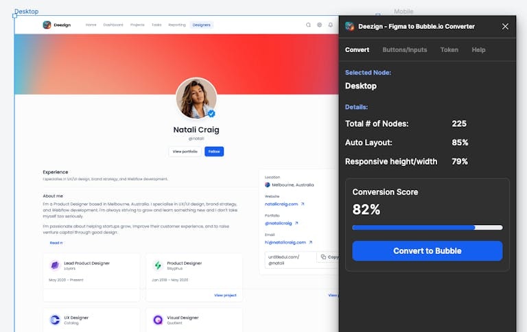 Deezign - Instantly convert Figma designs to Bubble media 3