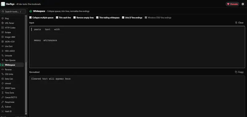 DevToys screenshot 1