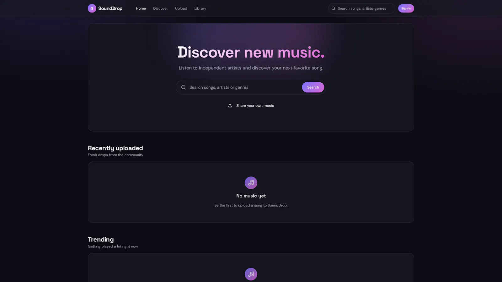 SoundDrop — Discover new music screenshot 1
